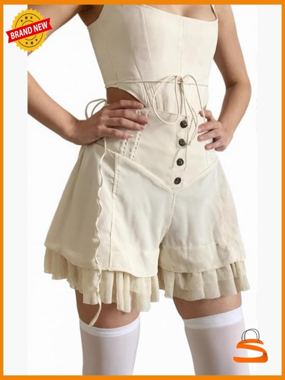 Tiered Ruffle Mini Skirt High Rise Side Bandage Lolita Style Streetwear